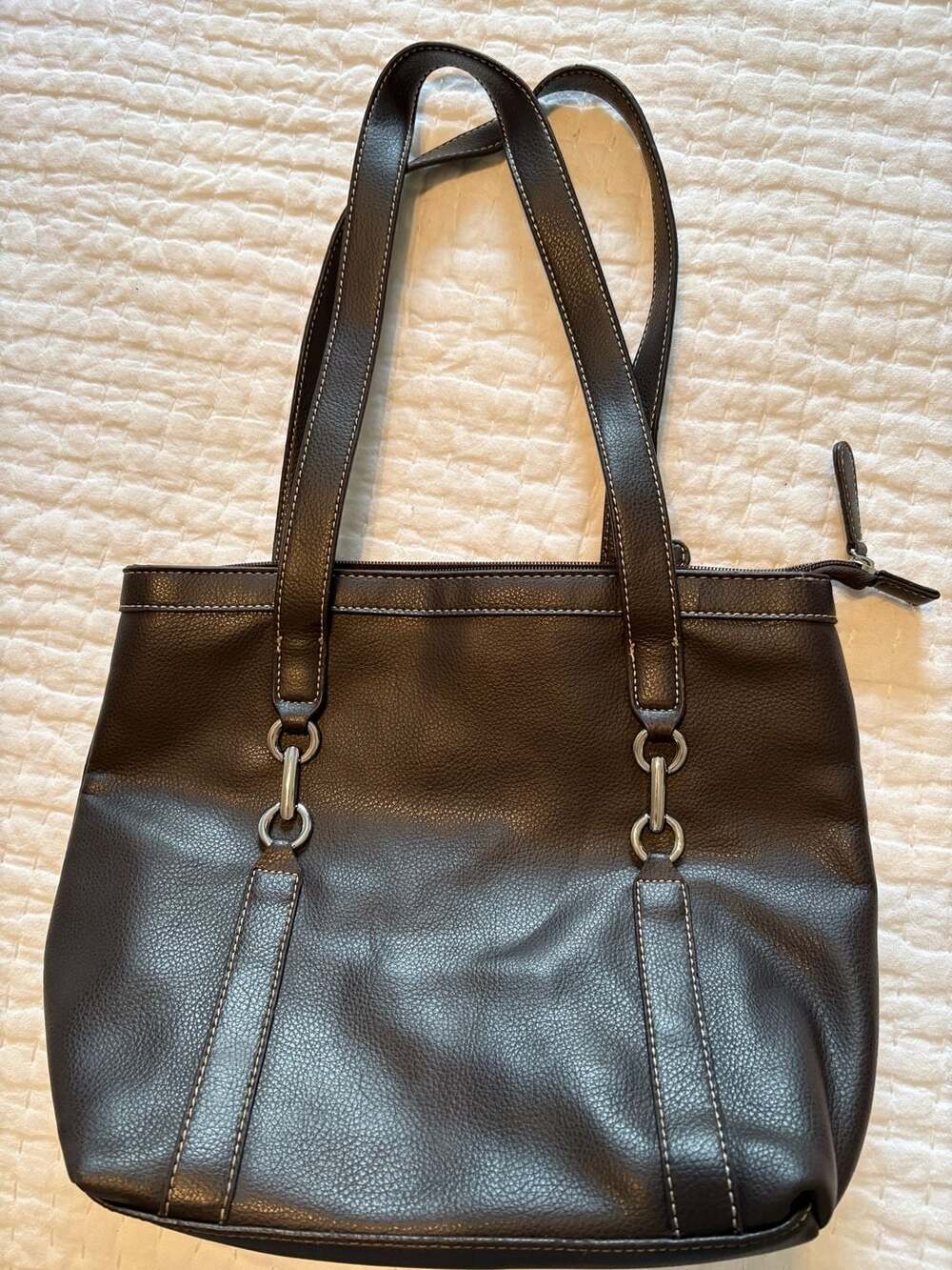Croft & Barrow Brown Faux Leather Tote Bag